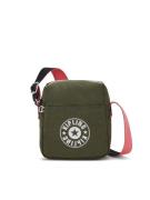 KIPLING Skuldertaske 'CHAZ'  oliven / hvid