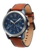 FOSSIL Analogt ur 'Grant FS5151'  ultramarinblå / okker / sølv