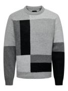 Only & Sons Pullover 'TYLE'  grå / lysegrå / sort