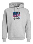 JACK & JONES Sweatshirt 'Logan'  blå / grå-meleret / pink / sort