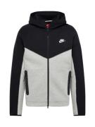 Nike Sportswear Sweatjakke 'Tech Fleece'  mørkegrå / sort / hvid