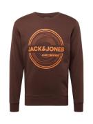 JACK & JONES Sweatshirt 'PILOU'  mørkebrun / orange