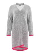 Zwillingsherz Cardigan 'Neon & Love'  grå-meleret / pink