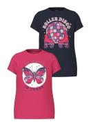 NAME IT Bluser & t-shirts 'BEATE'  navy / lilla / pink / hvid