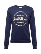 JACK & JONES Sweatshirt 'FOREST'  sand / navy