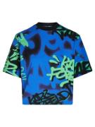 KARL LAGERFELD JEANS Shirts 'Crapule2000'  neonblå / lysegrøn / sort