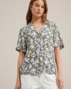 WE Fashion Bluse  oliven / lilla / hvid