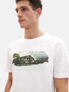 TOM TAILOR Bluser & t-shirts  oliven / pastelgrøn / hvid