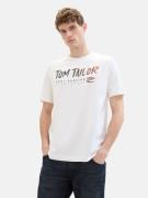 TOM TAILOR Bluser & t-shirts  brandrød / mørkerød / sort / hvid