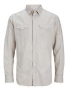 JACK & JONES Skjorte 'SHERIDAN'  beige