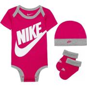 Nike Sportswear Sæt 'Futura'  grå-meleret / mørk pink / hvid