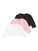 NAME IT Cardigan 'VALERIE'  pink / sort / offwhite