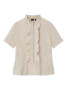 NAME IT Bluse  beige / hvid