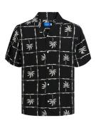 JACK & JONES Skjorte 'JJLuke Ocean Resort'  sort / hvid