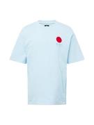 EDWIN Bluser & t-shirts 'Japanese Sun'  lyseblå / rød