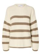 SELECTED FEMME Pullover 'SLFBloomie'  creme / brun