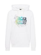 JACK & JONES Sweatshirt 'Map Summer'  turkis / natblå / citron / hvid