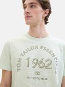 TOM TAILOR Bluser & t-shirts  pastelgrøn / mørkegrøn / hvid