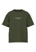 NAME IT Shirts 'BRODY'  mørkegrøn / hvid
