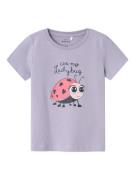 NAME IT Bluser & t-shirts 'VEEN'  lilla / lys pink / sort / hvid