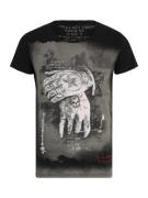 Key Largo Bluser & t-shirts 'MT ALIVE'  grå / rød / sort / offwhite