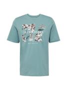 JACK & JONES Bluser & t-shirts 'JJFLOOR'  cyanblå / lyseblå / brun / h...