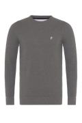 DENIM CULTURE Pullover 'LEVIN'  grå-meleret / hvid