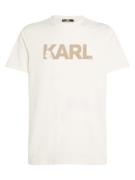 Karl Lagerfeld Bluser & t-shirts  mørkebeige / naturhvid