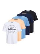 JACK & JONES Bluser & t-shirts 'Forest'  lyseblå / mørkeblå / abrikos ...