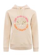 Zwillingsherz Sweatshirt 'Love Peace Hope'  lysebeige / guld / orange ...