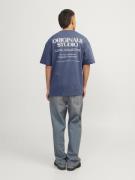 JACK & JONES Bluser & t-shirts 'Brooklyn'  blå / hvid