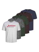 JACK & JONES Bluser & t-shirts 'Erik'  navy / mørkebrun / gran / hvid-...