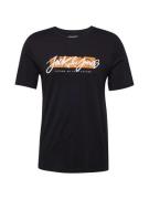 JACK & JONES Bluser & t-shirts 'JJTILEY'  mørkeorange / sort / hvid