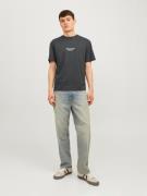 JACK & JONES Bluser & t-shirts 'JJVesterbro'  antracit / hvid