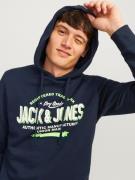 JACK & JONES Sweatshirt  mørkeblå / lime / hvid