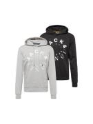 JACK & JONES Sweatshirt 'Warrior'  grå-meleret / sort / hvid