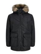 JACK & JONES Vinterparka 'JJECONSTRUCT'  lysebrun / sort