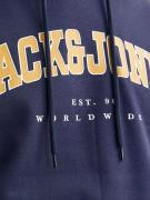 JACK & JONES Sweatshirt 'JJECaleb'  navy / citron / hvid