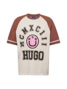 HUGO Bluser & t-shirts 'Nacamos'  brun / lys pink / sort / hvid