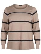 Zizzi Pullover 'CACARRIE '  taupe / sort