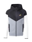 Nike Sportswear Sweatjakke 'TCH FLEECE'  basalgrå / sort / hvid