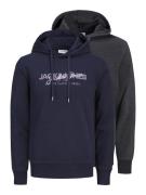 JACK & JONES Sweatshirt 'Alvis'  blå / grå-meleret / lilla / hvid