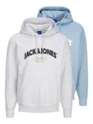 JACK & JONES Sweatshirt 'BRONX ARCH'  lyseblå / lysegrå / sort / hvid