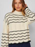 VILA Pullover  creme / sort