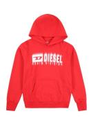 DIESEL Sweatshirt 'SGINNHOODL5 OVER'  rød / hvid