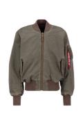 ALPHA INDUSTRIES Overgangsjakke 'MA-1'  grå / rød / hvid