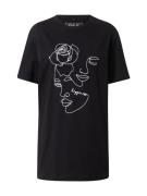 Merchcode Shirts 'One Line Rose'  sort / hvid