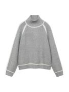 MANGO Pullover 'Fran'  grå-meleret / hvid