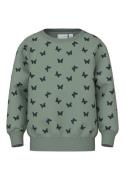 NAME IT Sweatshirt 'DAVINA'  grøn / sort