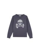 Scalpers Sweatshirt 'Type Skull'  blå / hvid